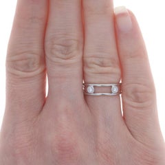 White Gold Diamond Leaf Garland Eternity Band 18k Rnd.50ctw Wedding Ring Sz6 1/2