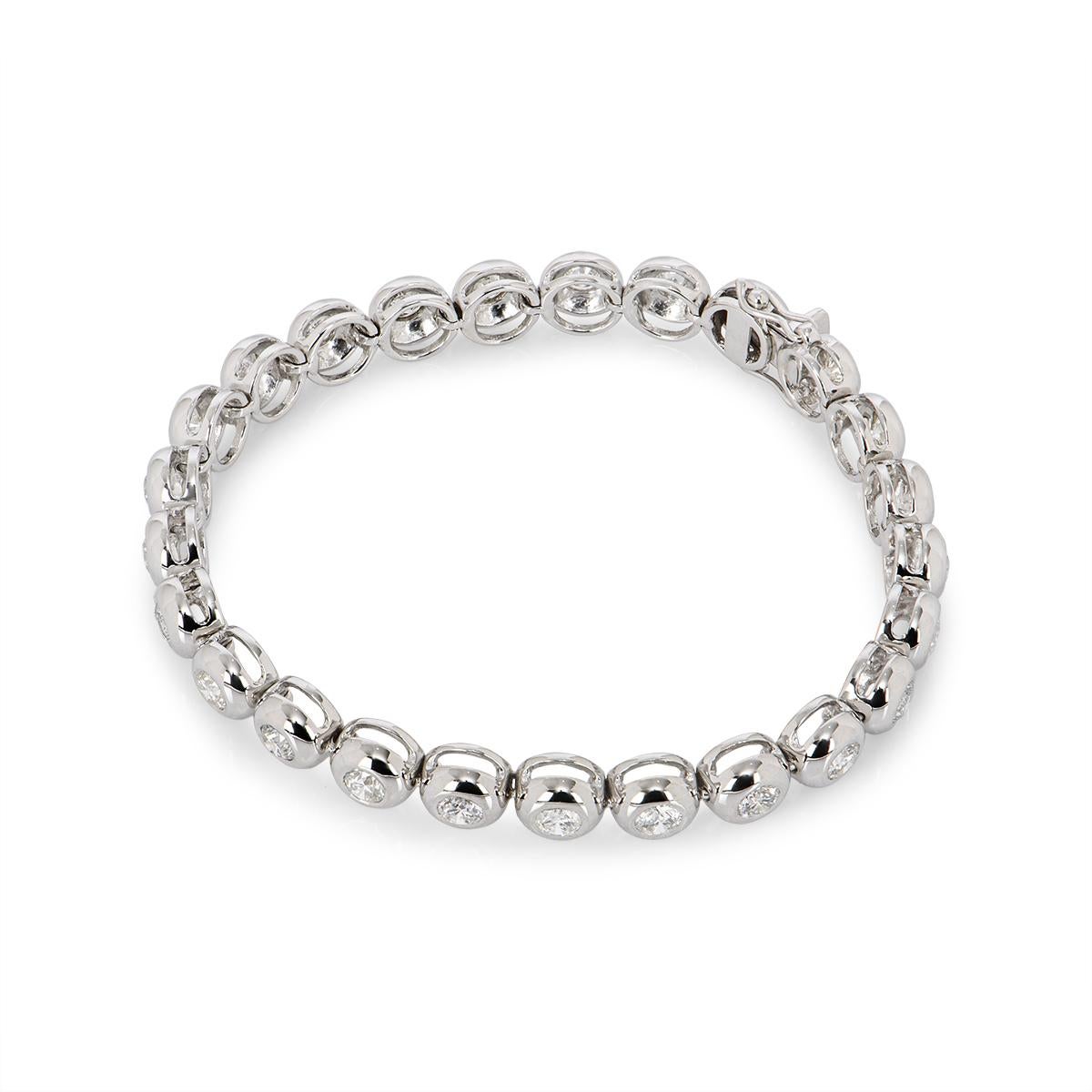 Pulsera Línea Diamante Oro Blanco 3,25ct TDW Corte redondo