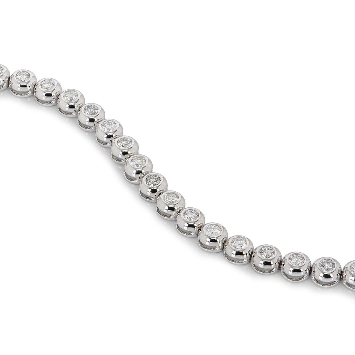 Pulsera Línea Diamante Oro Blanco 3,25ct TDW en Excelente Estado en Mayfair, London, London