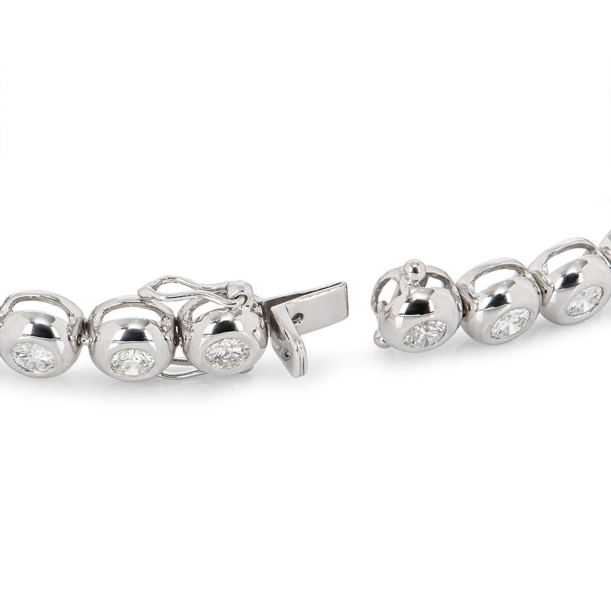 Femenino o masculino Pulsera Línea Diamante Oro Blanco 3,25ct TDW