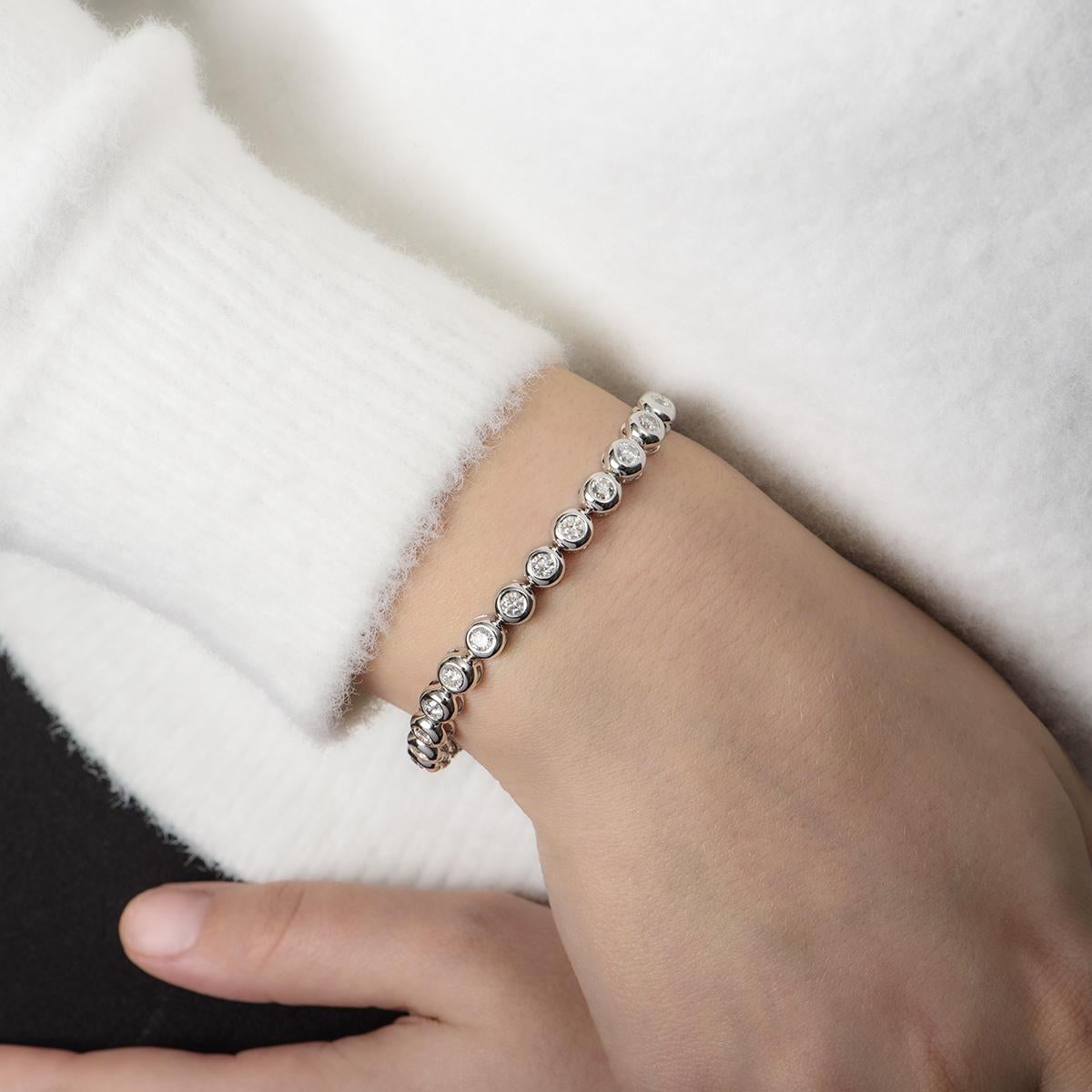 Pulsera Línea Diamante Oro Blanco 3,25ct TDW 1