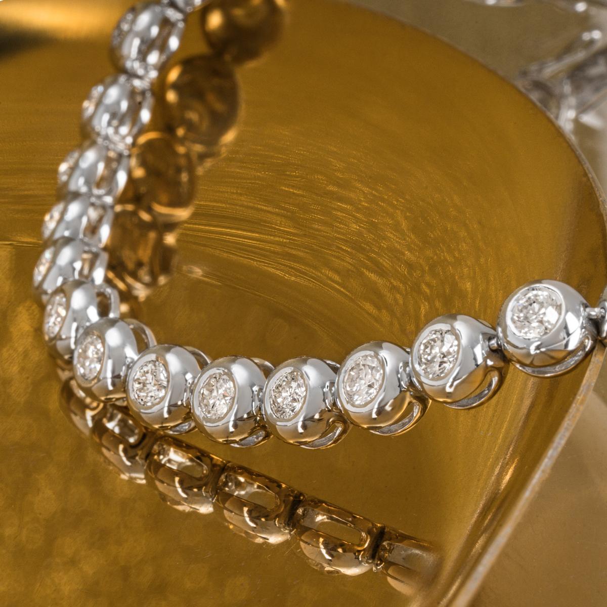 Pulsera Línea Diamante Oro Blanco 3,25ct TDW 2