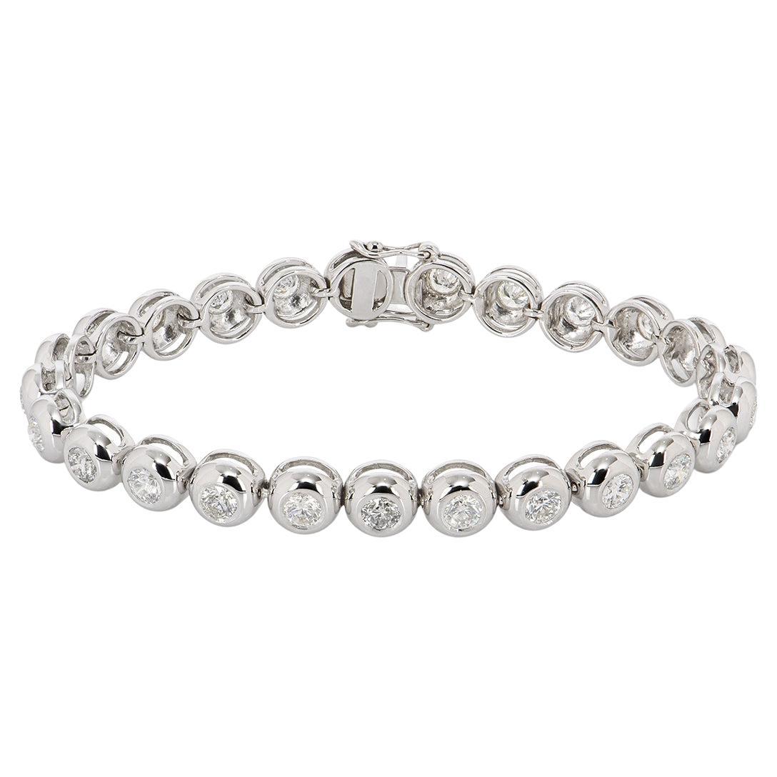Pulsera Línea Diamante Oro Blanco 3,25ct TDW
