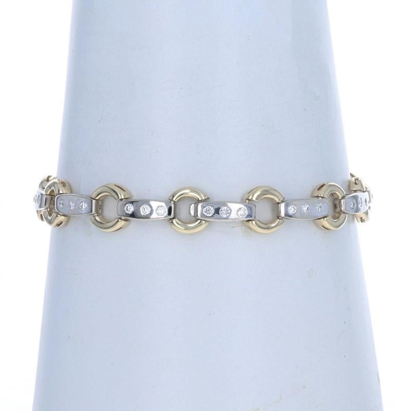 White Gold Diamond Link Bracelet 7 1/2