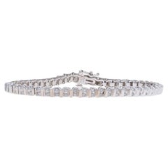 White Gold Diamond Link Bracelet 7 1/4" - 10k Round Brilliant 1.50ctw Tennis