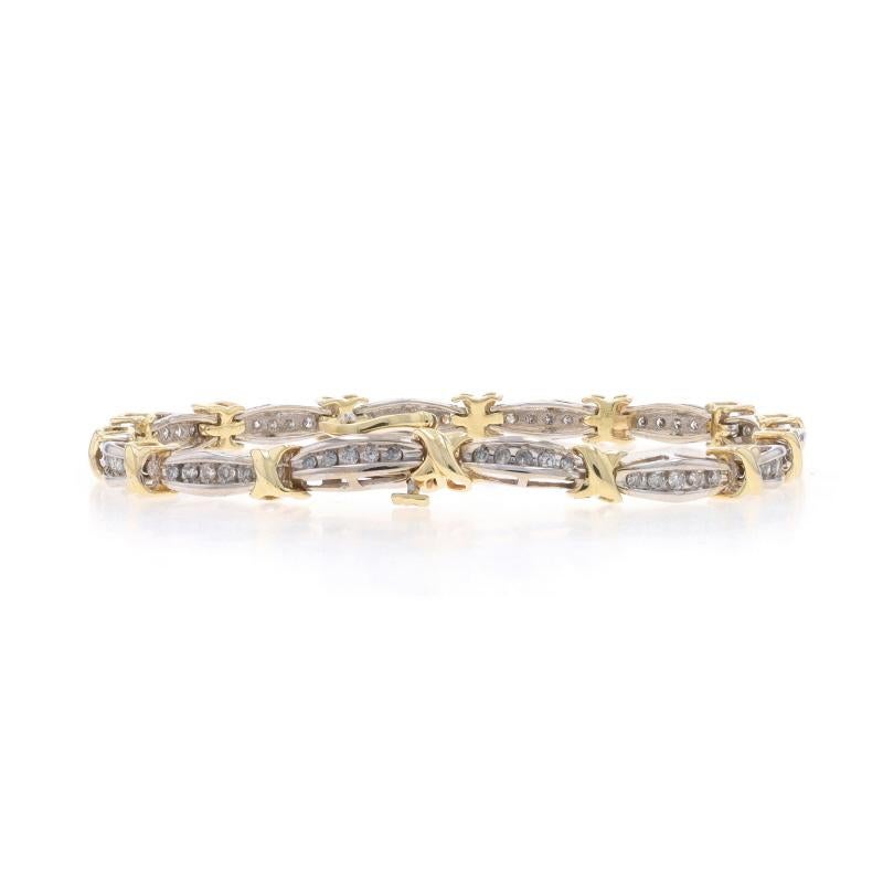 Women's White Gold Diamond Link Bracelet 7 1/4