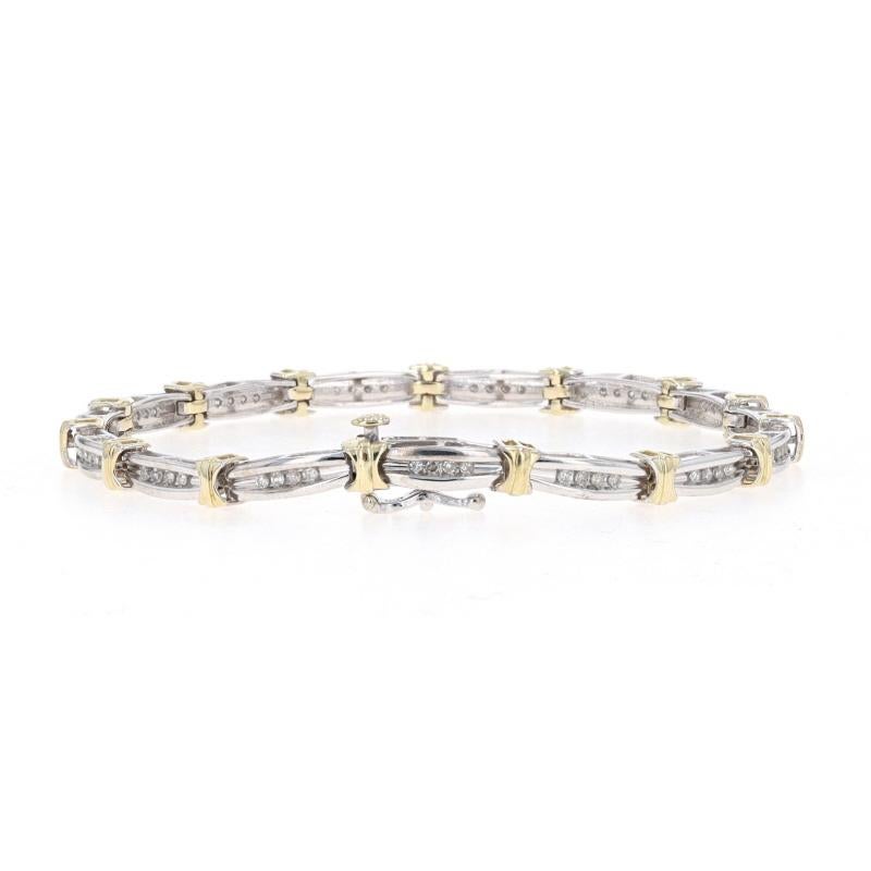 Women's White Gold Diamond Link Bracelet 7 1/4