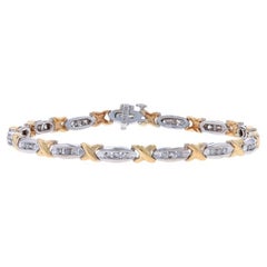 Weißgold Diamant Link Armband 7 1/4" -14k Runde Brillant 1.00ctw Channel Set