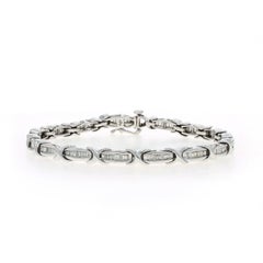 Bracelet en or blanc avec diamant Link 7" - 10k Baguette 1.00ctw