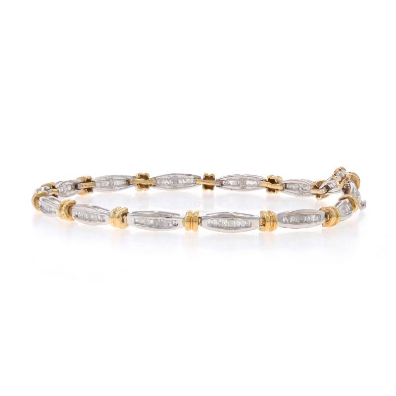 Pulsera de eslabones de diamantes de oro blanco 7
