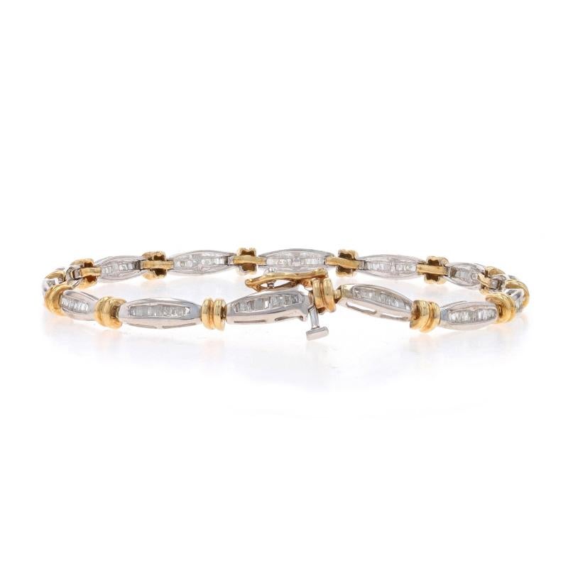 De las mujeres Pulsera de eslabones de diamantes de oro blanco 7