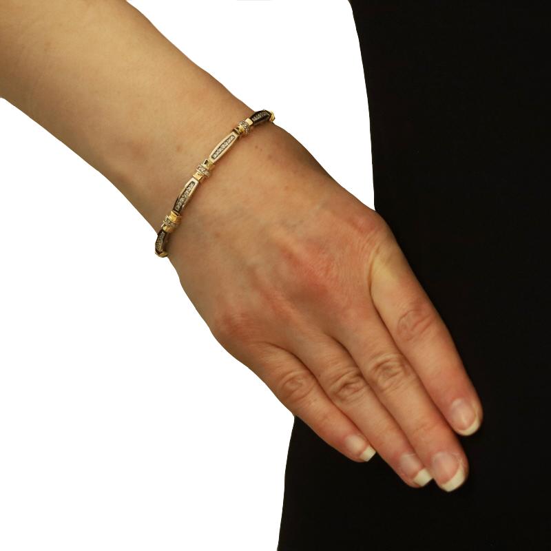 Taille ronde Bracelet Link en or blanc avec diamant - 14k Round Brilliant 1.00ctw en vente