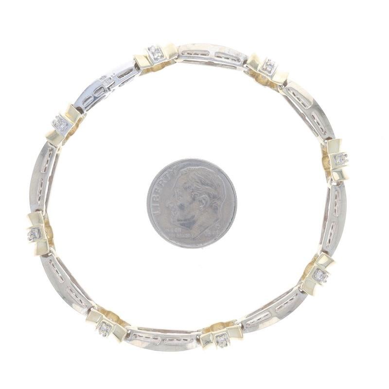 Bracelet Link en or blanc avec diamant - 14k Round Brilliant 1.00ctw Pour femmes en vente