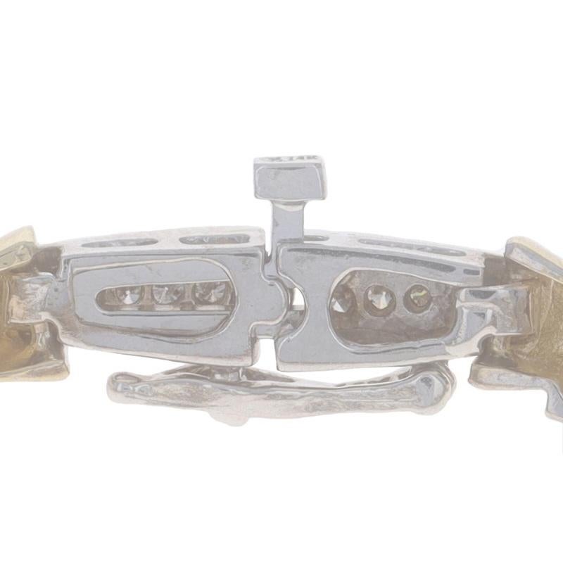 Bracelet Link en or blanc avec diamant - 14k Round Brilliant 1.00ctw en vente 1