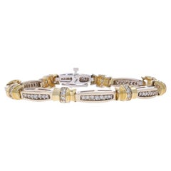 Gliederarmband aus Weißgold mit Diamanten 7" - 14k rundem Brillanten 1,00ctw