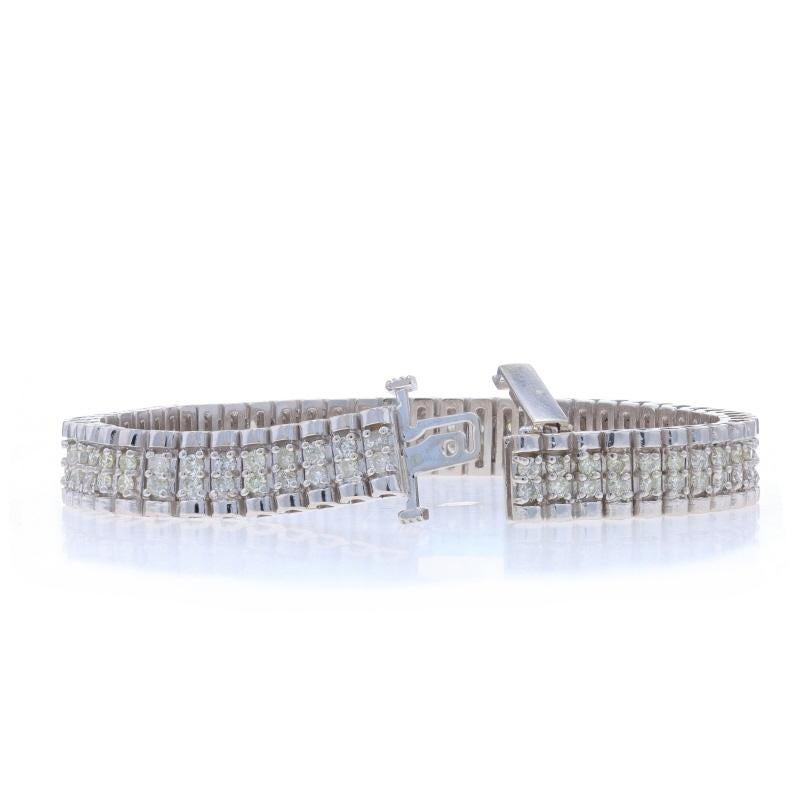 Bracelet Link en or blanc avec diamant - 14k Round Brilliant 3.00ctw en vente 1