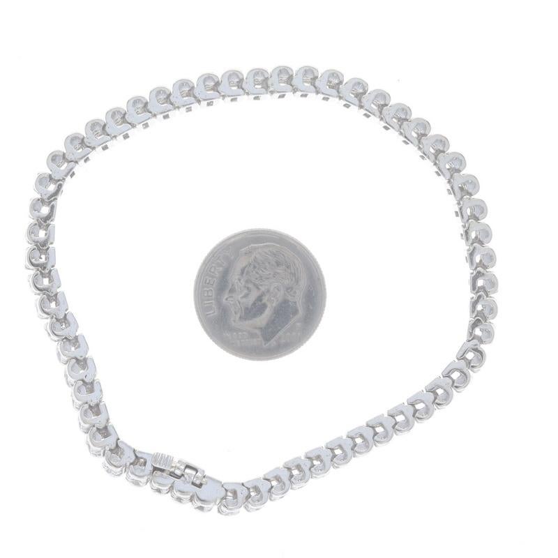 Bracelet Link en or blanc avec diamant - 14k Round Brilliant 3.00ctw en vente 2