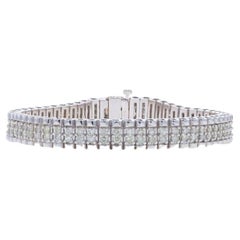 White Gold Diamond Link Bracelet 7" - 14k Round Brilliant 3.00ctw