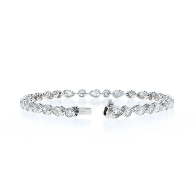 Bracelet lien en or blanc avec diamant 7