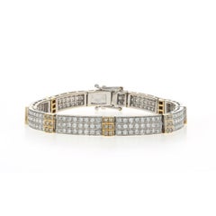 Bracelet Link en or blanc avec diamants - 18k Round Brilliant 4.00ctw