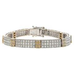 Bracelet Link en or blanc avec diamants - 18k Round Brilliant 4.00ctw