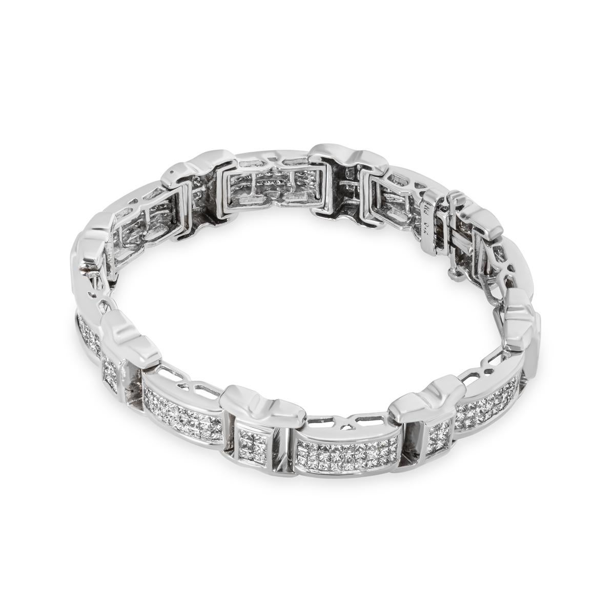 Gliederarmband aus Weißgold mit Diamanten 7,00 Karat TDW (Rundschliff)