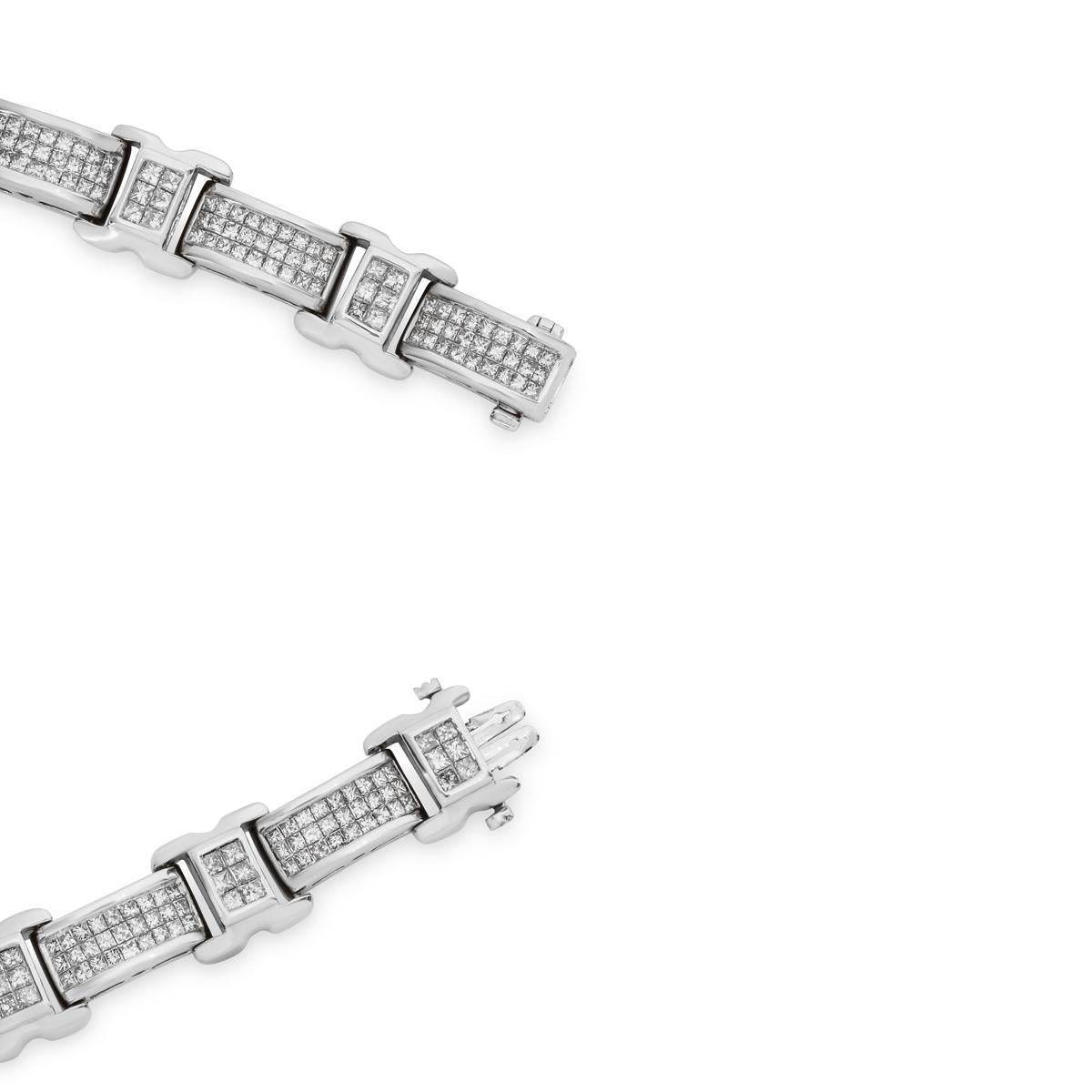 Gliederarmband aus Weißgold mit Diamanten 7,00 Karat TDW im Zustand „Hervorragend“ in Mayfair, London, London