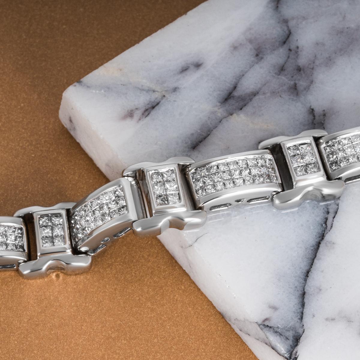 Gliederarmband aus Weißgold mit Diamanten 7,00 Karat TDW 2