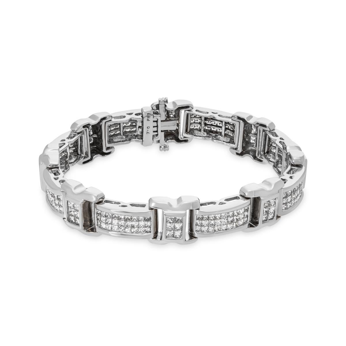Gliederarmband aus Weißgold mit Diamanten 7,00 Karat TDW