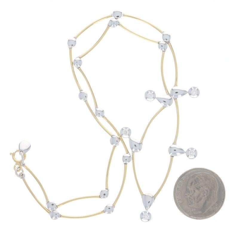 Collier à maillons en or blanc avec diamants 15 1/4
