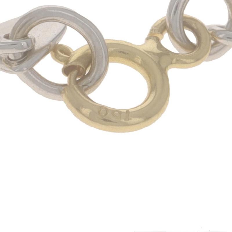 Collier à maillons en or blanc avec diamants 15 1/4