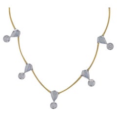 White Gold Diamond Link Necklace 15 1/4" - 14k 18k Round Brilliant .20ctw