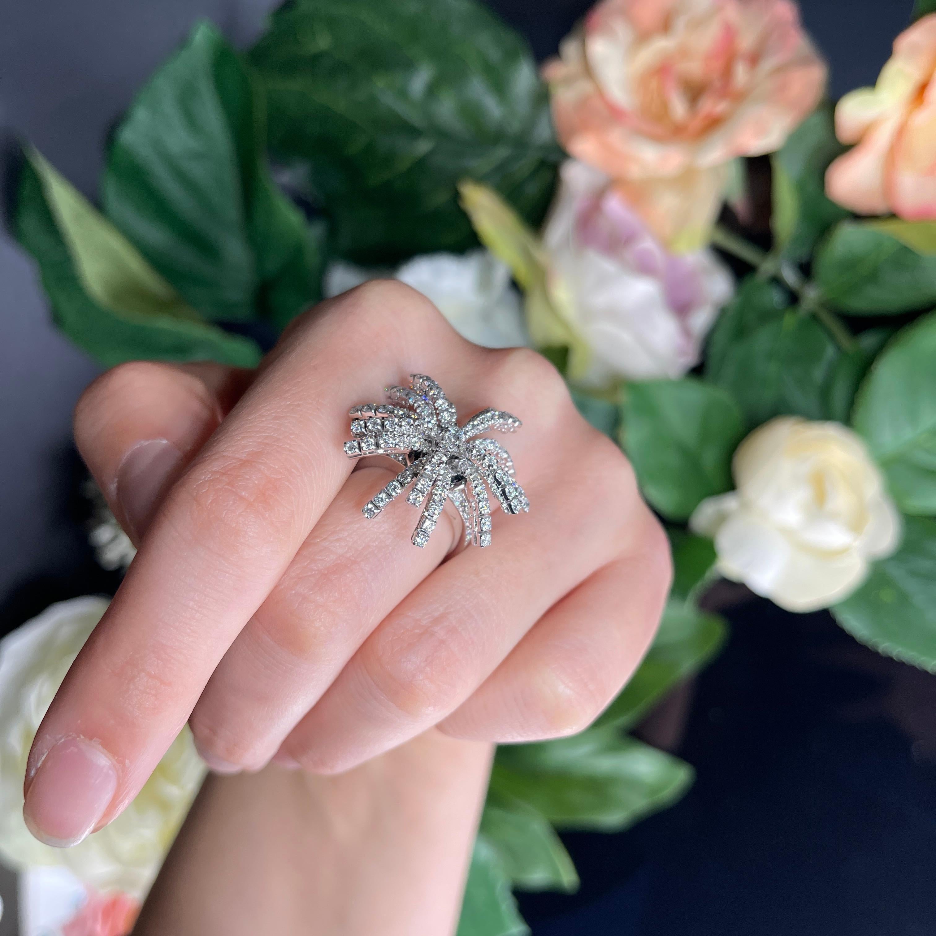 White Gold Diamond Magic Starburst Ring For Sale 4