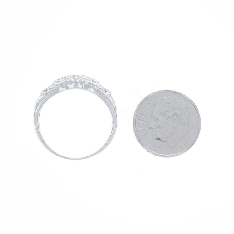 White Gold Diamond Maltese Cross Cocktail Band 10k Rnd .50ctw Faith Cluster Ring For Sale 1