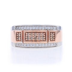 White Gold Diamond Men's Ring - 10k Round .50ctw Wedding Band