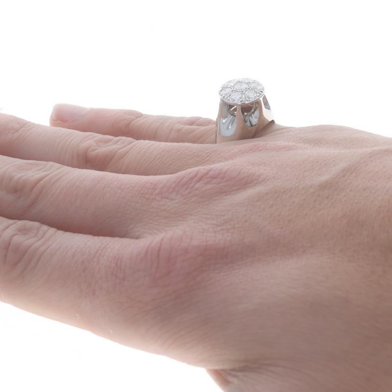 White Gold Diamond Men's Ring - 14k Round Brilliant 1.53ctw Cluster For Sale 1