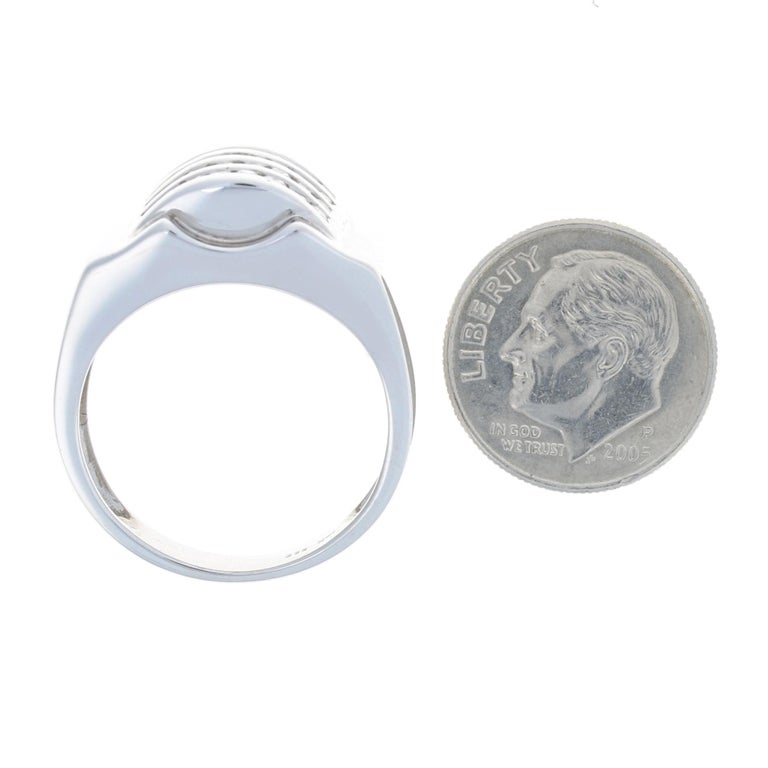 Bague de fiançailles solitaire pavé or blanc 9K diamant 0.3 ct