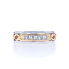 Alliance en or blanc pour homme - 14k Princesse .50ctw Five-Stone Ring