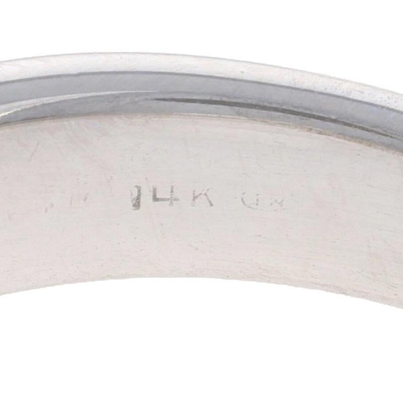 Herren-Hochzeitsring aus Weißgold mit Diamanten - 14k runder .60ctw in Kanalfassung im Angebot 2
