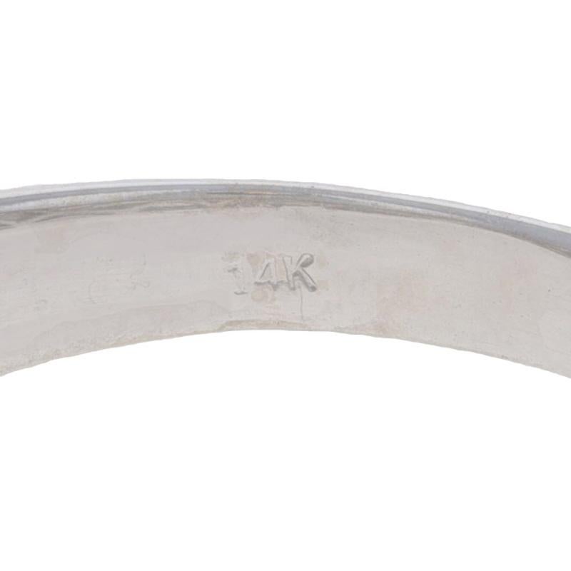 White Gold Diamond Men's Wedding Band - 14k Round Brilliant .14ctw Ring 3