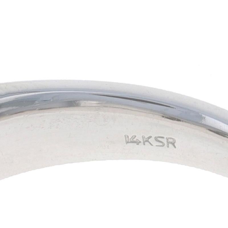 Weißgold Diamant Männer Hochzeit Band - 14k Runde Brillant .25ctw gebürstet Ring 1