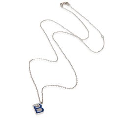 White Gold Diamond Mini Navy Initial B Pendant