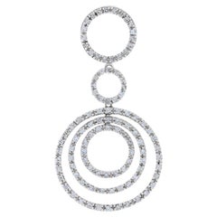 Weißgold Diamant Multi-Circle Eternity Tropfen-Anhänger, 14k Rundschliff 1,00ctw