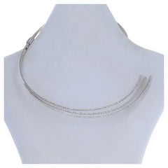 Collier ras de cou italien 15 1/2" - 18k rond 3,00ctw en or blanc et diamants
