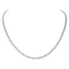 Vintage White gold diamond necklace with round brilliant cut diamonds