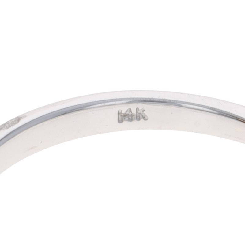 Fascia con nove pietre di diamante in oro bianco - Anello a Brilliante Rotondo 14k da 0,65 ct. in vendita 1