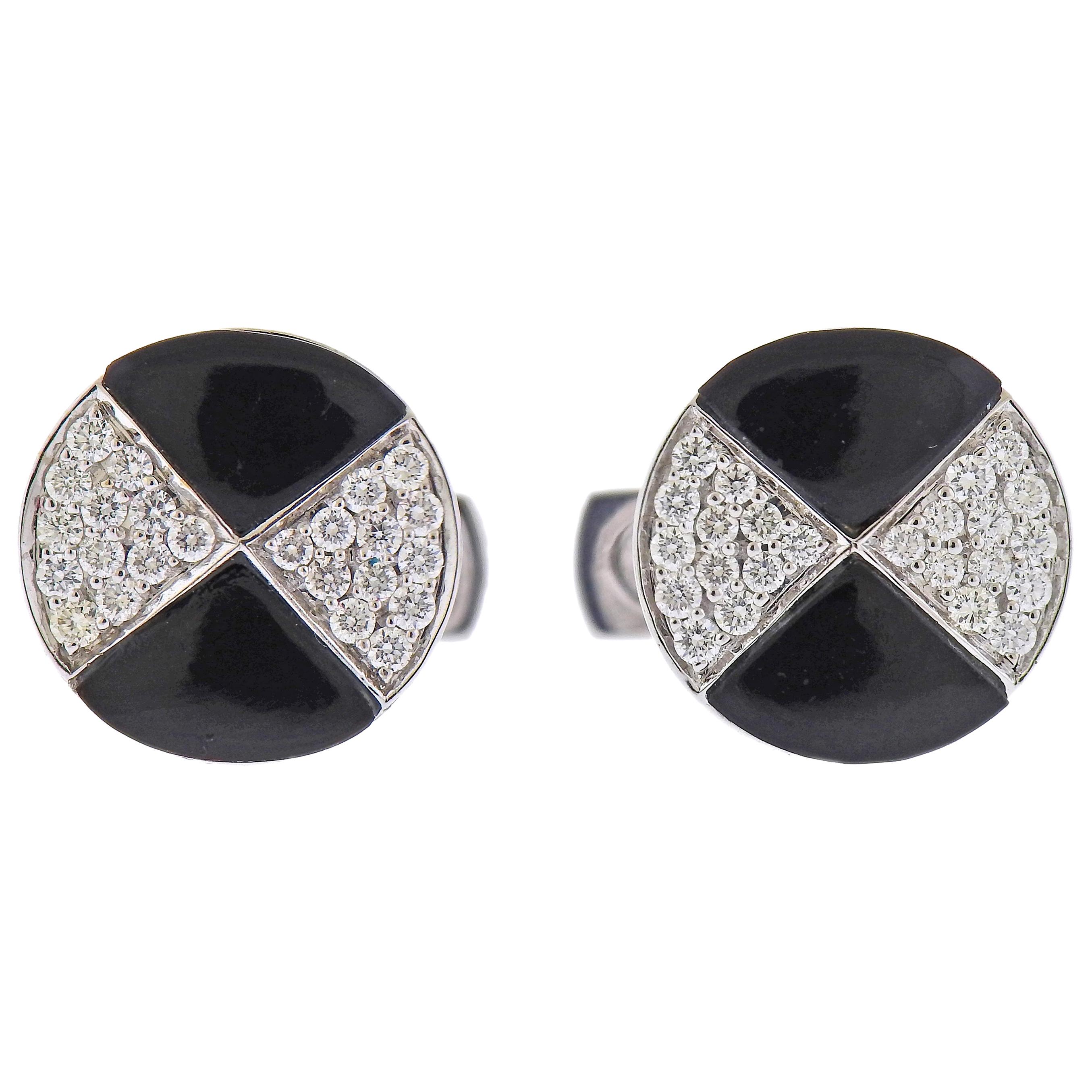 Onyx Cuff Links for Men set in 14K Yellow Gold 