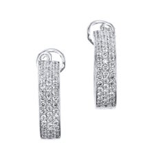 White Gold Diamond Pave Inside-Out Hoop Earrings