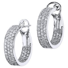 White Gold Diamond Pave Inside-Out Hoop Earrings