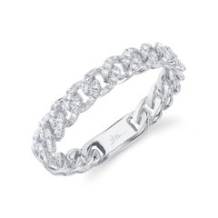 White Gold Diamond Pave Link Ring